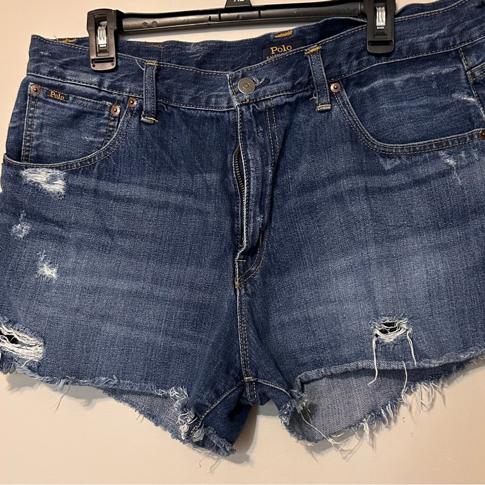 Polo by Ralph Lauren Women's Distressed Denim Shorts - Crosby Blue